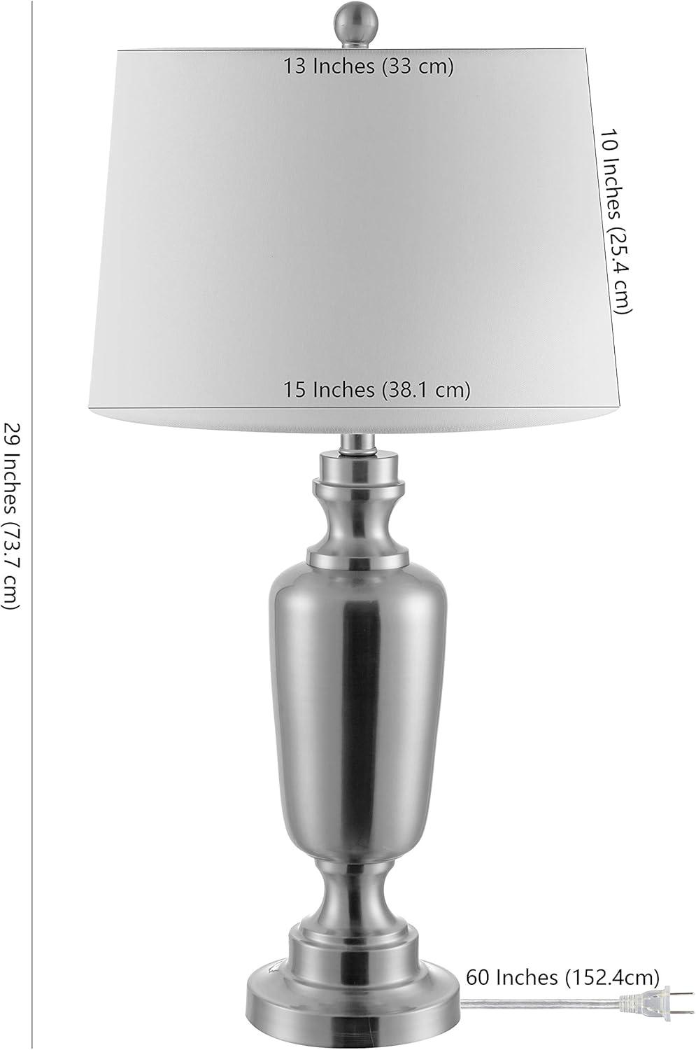 Ezra Nickel Iron Table Lamp with White Shade