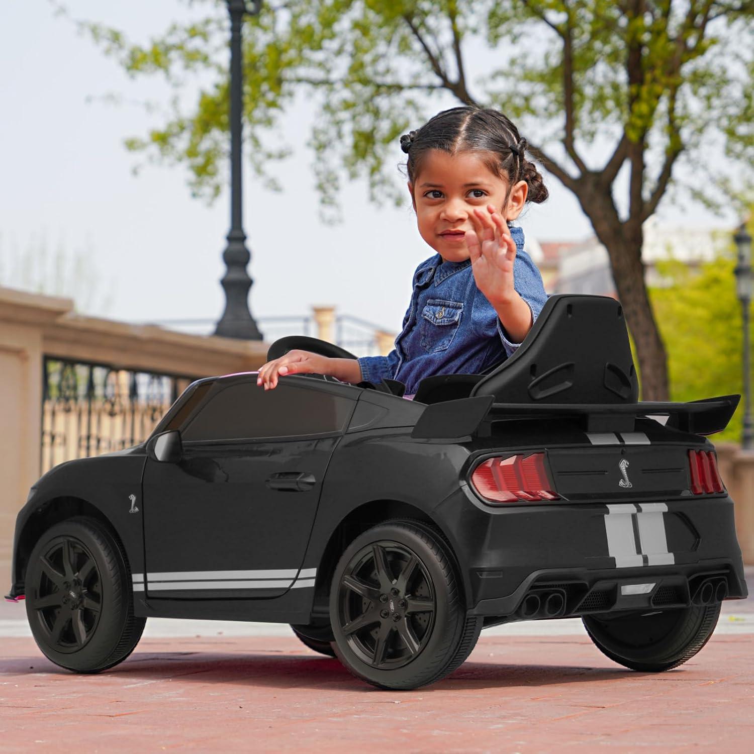 Black 12V Ford Mustang Shelby GT500 Kids Ride-On Car