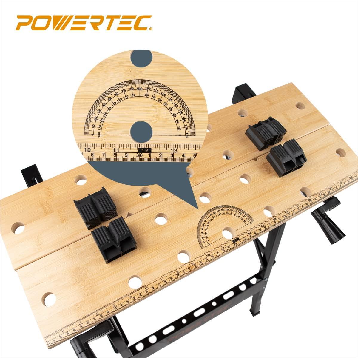 POWERTEC Workbench Bamboo Top Portable Project Center and Vise Tool MT4006