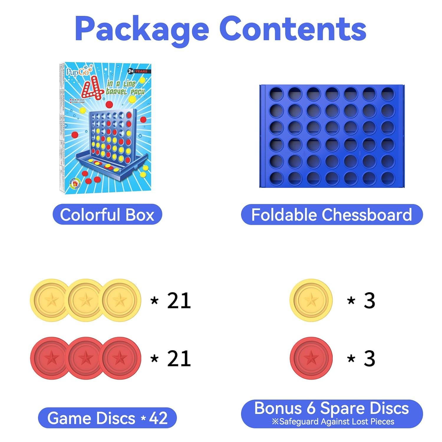 FNNMNNR Four in a Row Line Up 4 Gaming Fun Set  Travel Portable Convenient Size  Classic Fun Educational Family Games