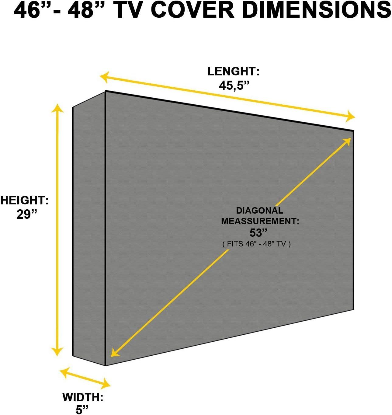 Khomo Gear Universal Weatherproof TV Cover – All-Season Protection for Flat Panel TVs, Water-Resistant, Breathable Material with Remote Pocket