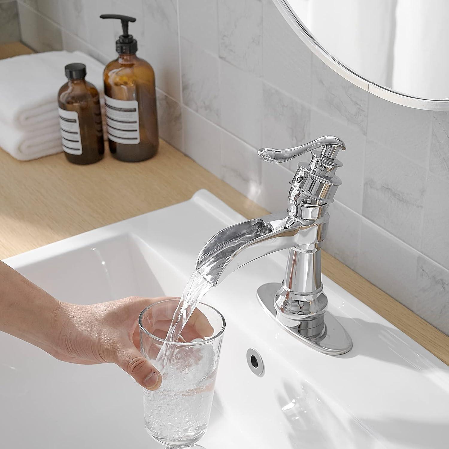 BWE Single Hole Single-Handle Low-Arc Bathroom Faucet