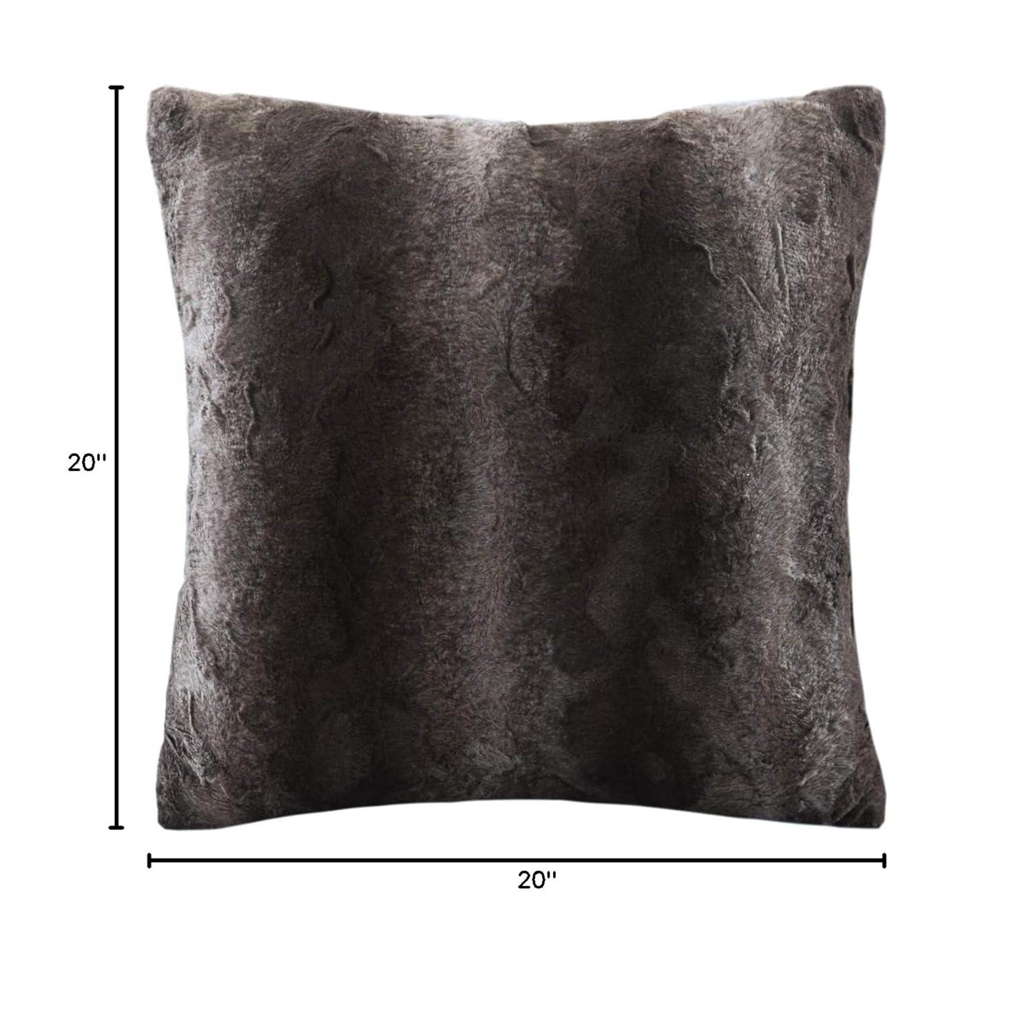 Madison Park Faux Fur Striped Throw Pillow