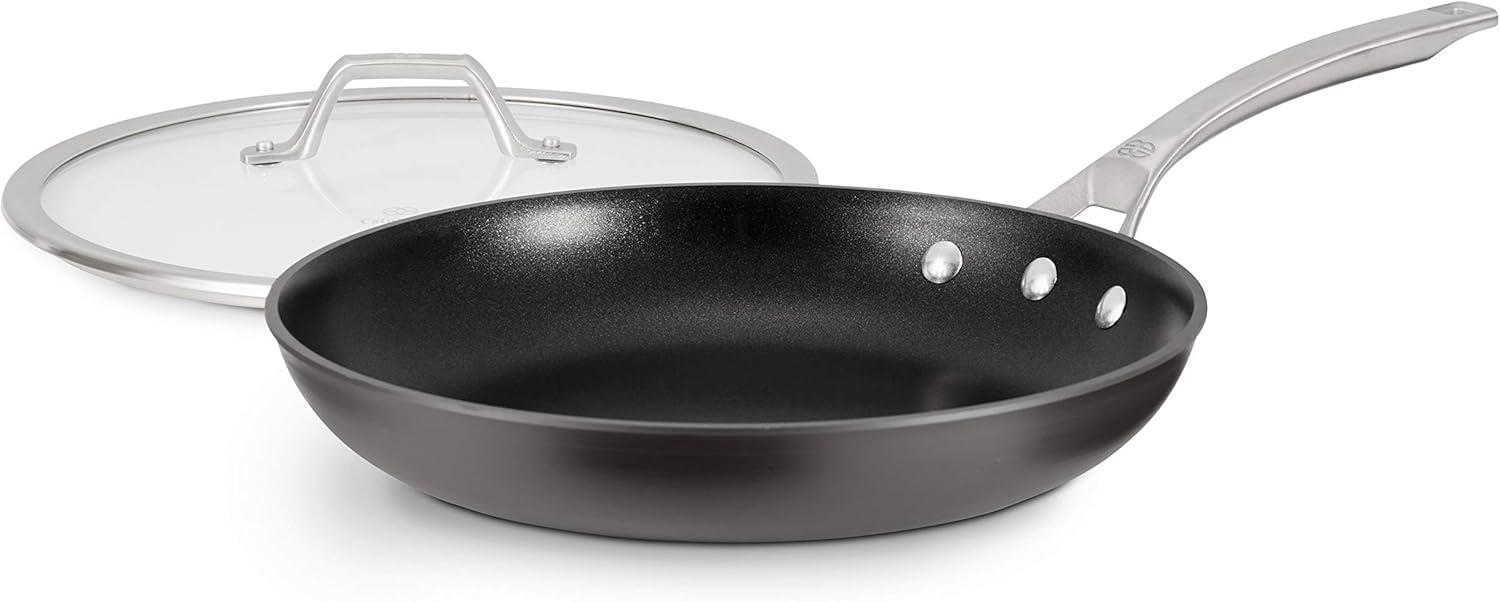 12-Inch Hard-Anodized Nonstick Fry Pan with Glass Lid