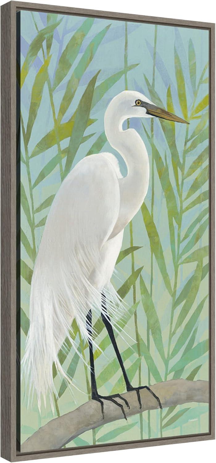 Amanti Art Egret by the Shore I by Kathrine Lovell Canvas Wall Art Print Framed 14-in. x 27-in.