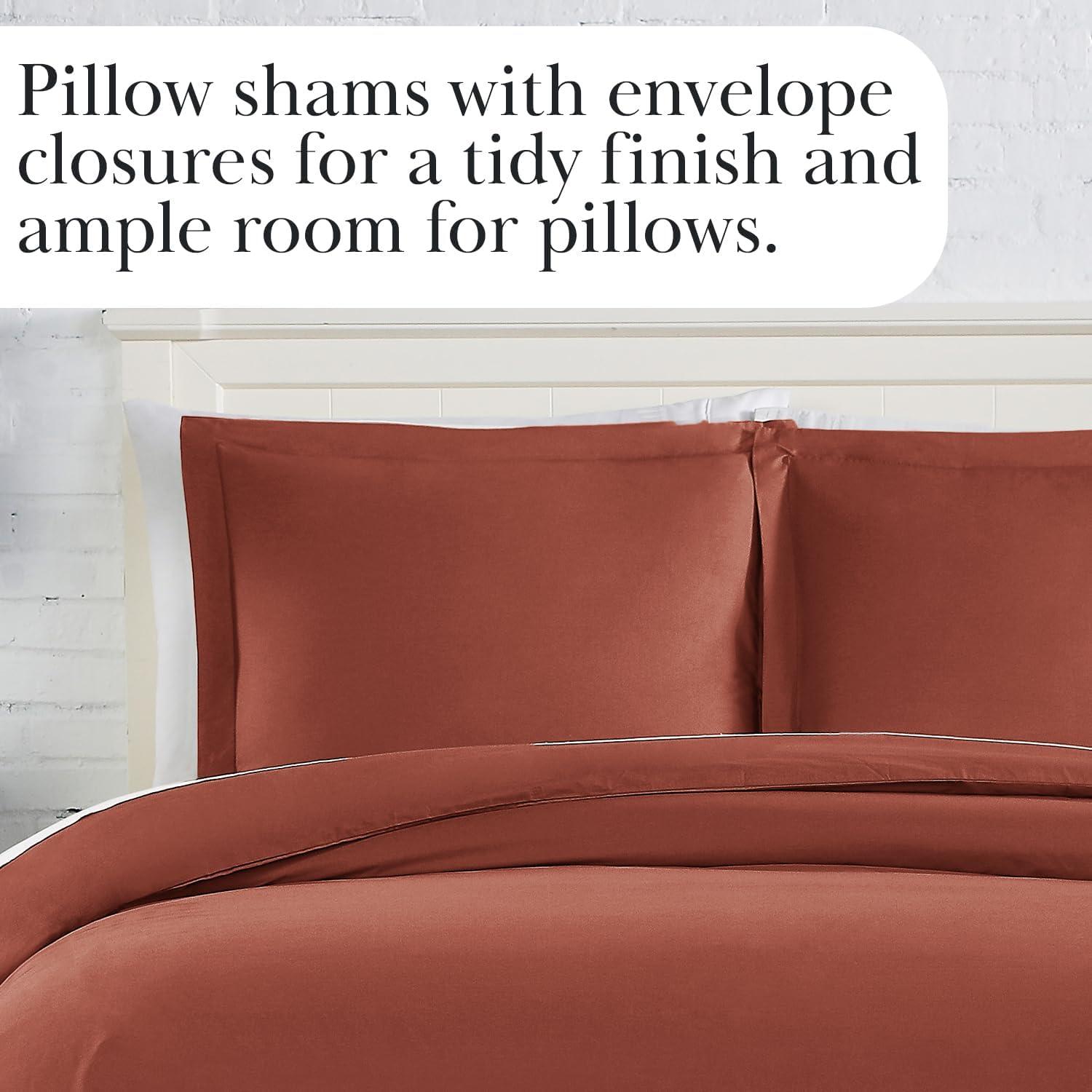 Southshore Fine Living, Inc. Oversized Queen Duvet Cover Set – Easy-Care Queen/Full Size Duvet Cover with 2 Pillow Shams, Lightweight, Queen Size Comforter Cover, Fade and Stain Resistant, Marsala