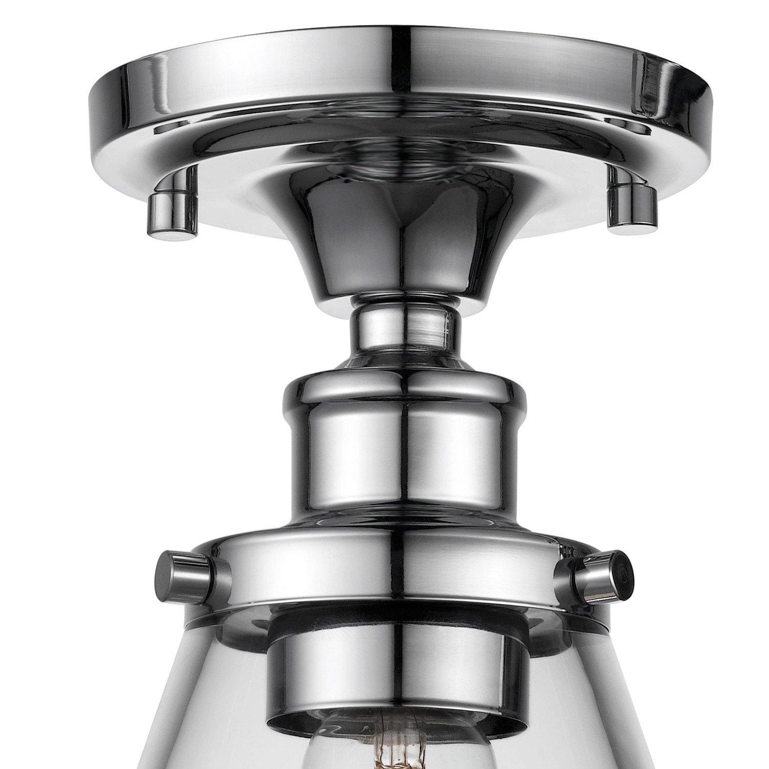 Globe Electric Mercer 1-Light Chrome Flush Mount Ceiling Light 65726