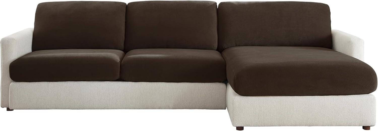 SureFit  Stretch Pique Oversized Ottoman Slipcover Navy