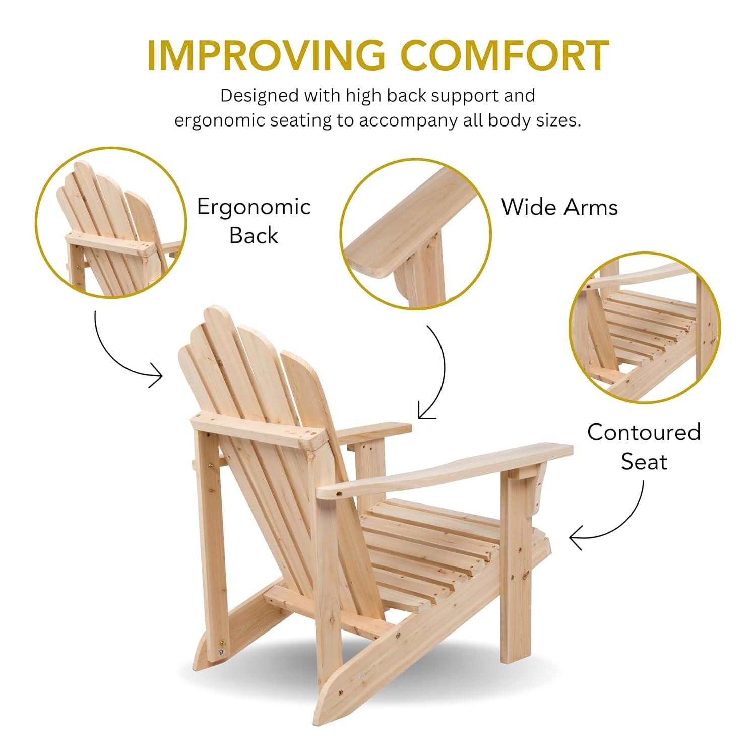 Shine Company Westport Cedarwood Indoor Outdoor Adirondack Chair, Natural