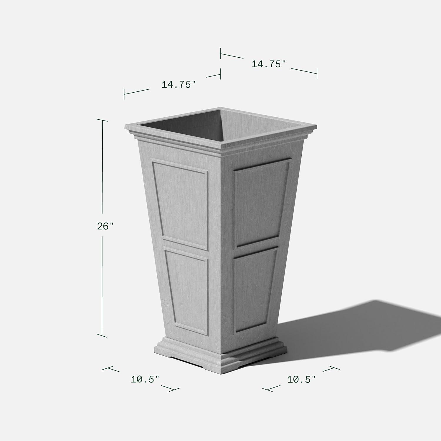 Veradek Brixton Tall 26" Plastic Planter - Gray