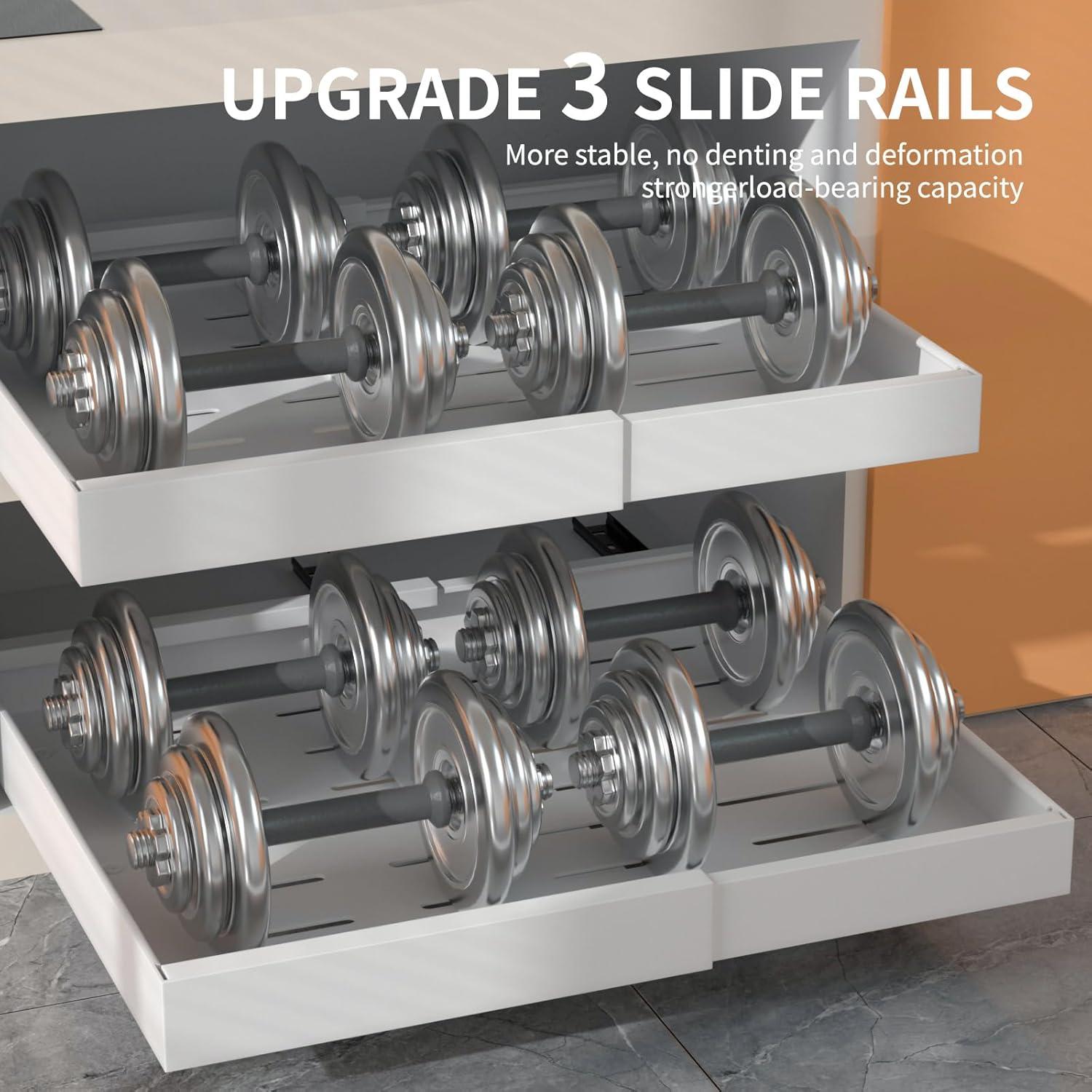 Pull Out Cabinet Organizer 2 pack,Expandable (12.6"-20.4") Pull Out Drawers for Cabinets, Slide Out Cabinet Organizers with Adhesive Nano Film for Kitchen Cabinet Organization