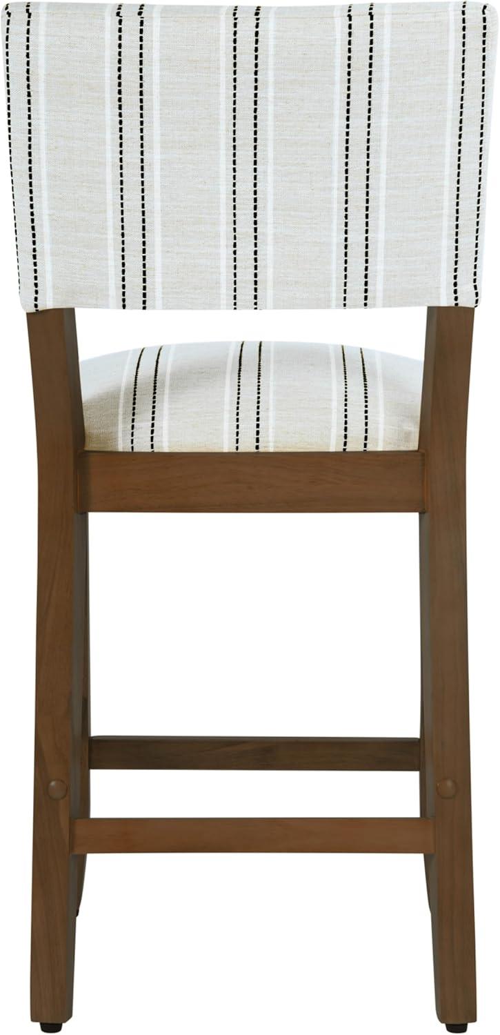 24" Curved Top Counter Height Barstool Safari Taupe - HomePop: Kitchen Seating with Back, Wood Legs