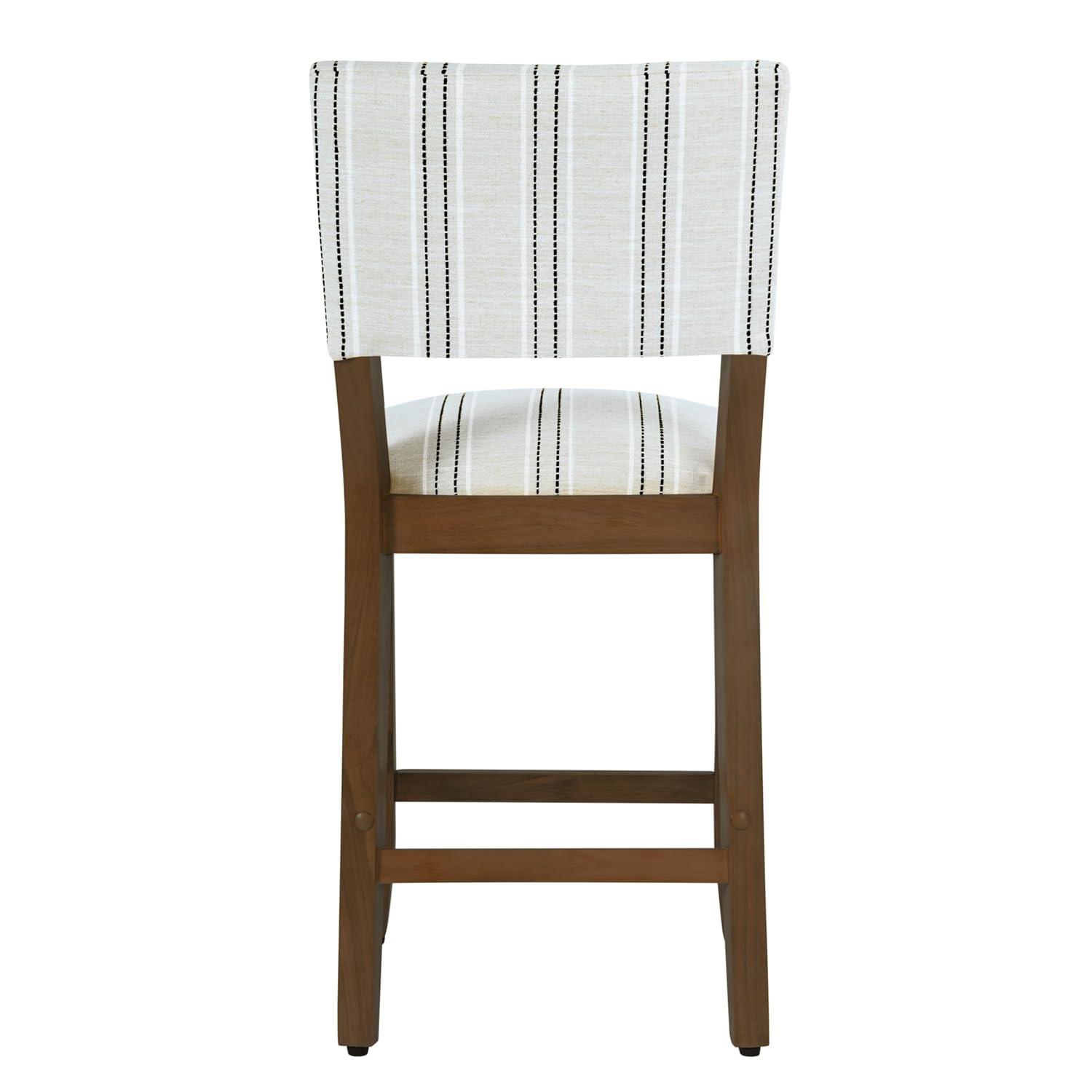 24" Curved Top Counter Height Barstool Safari Taupe - HomePop: Kitchen Seating with Back, Wood Legs