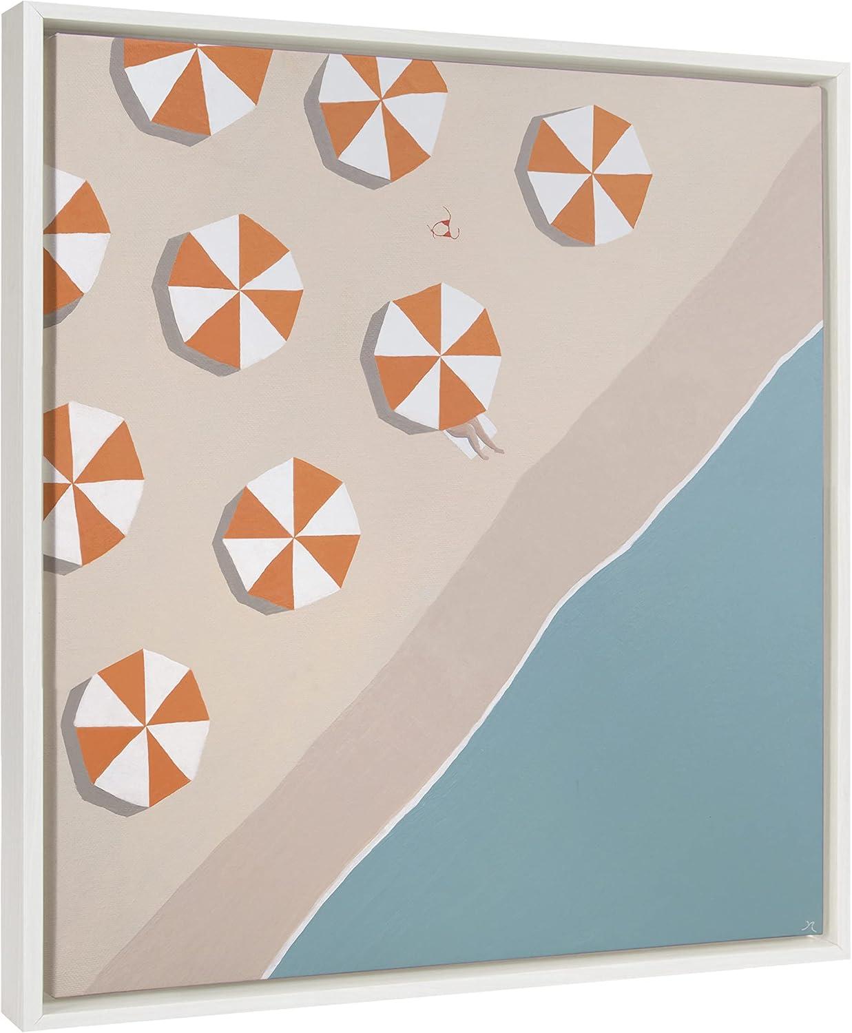 22" x 22" Sylvie The Early Bird by Rachel Dowd Framed Wall Canvas White - Kate & Laurel All Things Decor