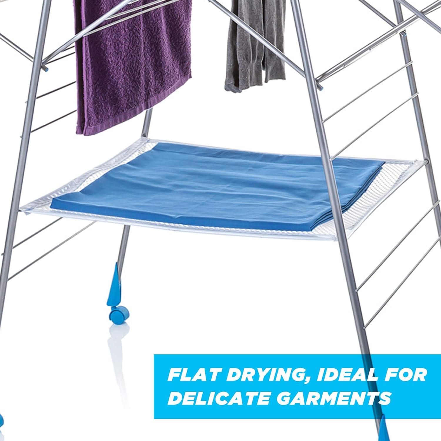 Minky Homecare Multi Dryer - Clothes Drying Rack with 82 Feet of Rack Space – Folding Indoor Laundry Air Dryer (Silver)