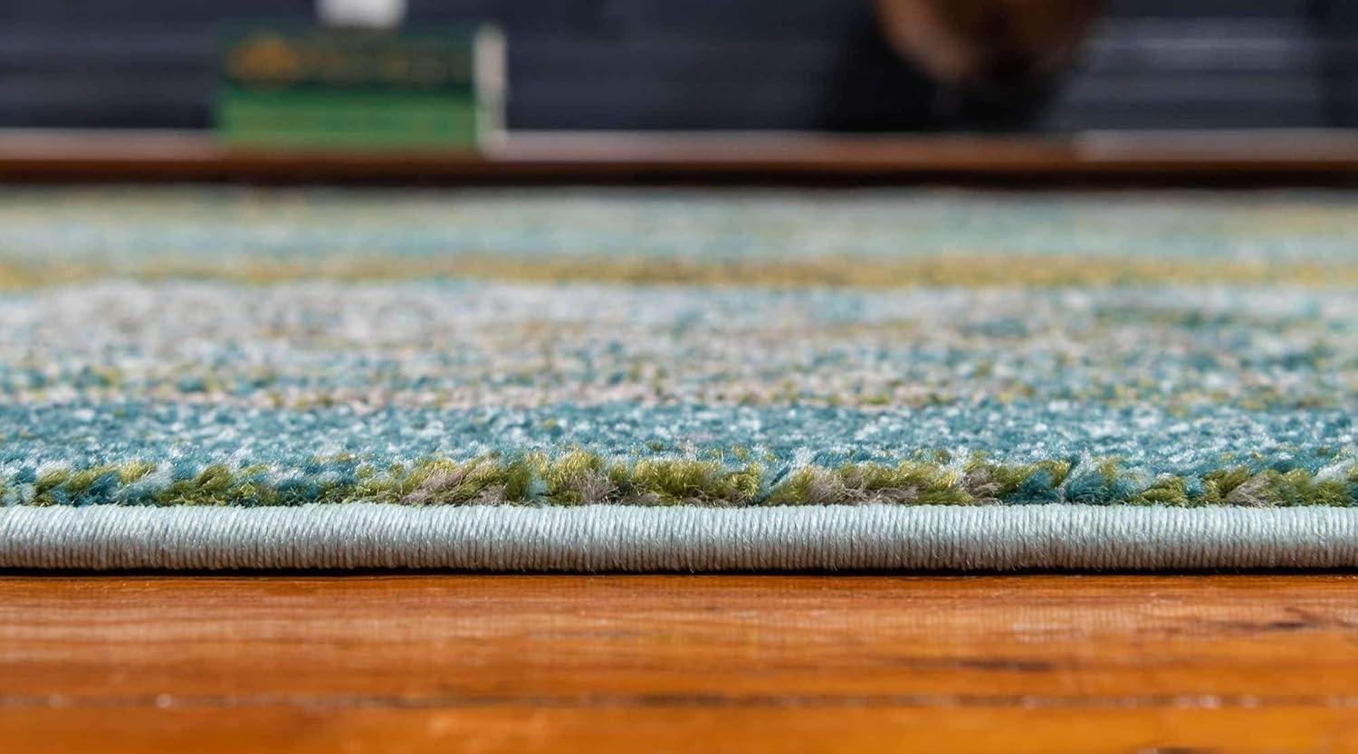 Unique Loom 9' 0 x 12' 2 Jardin Lilly Turquoise Area Rug