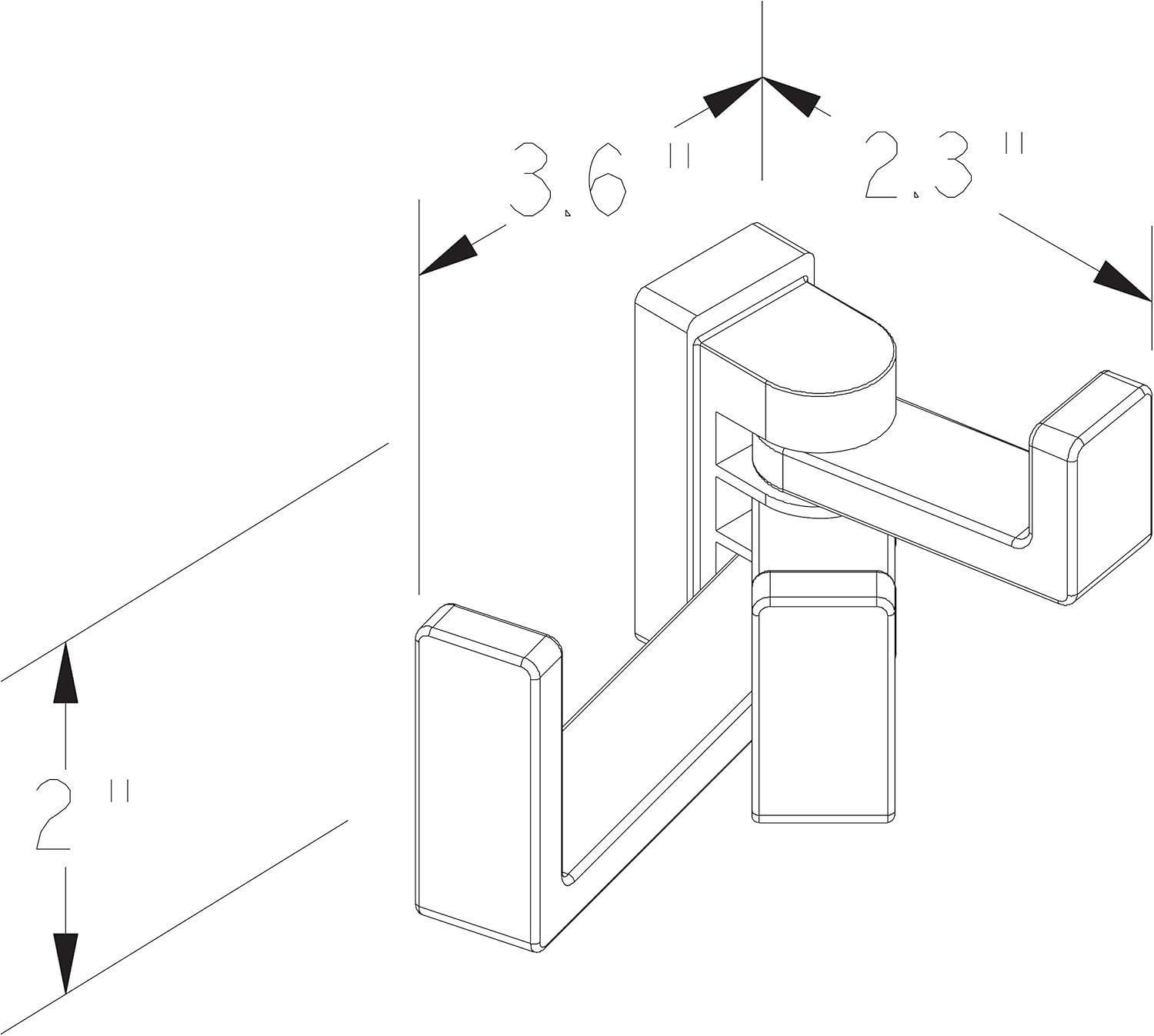 Lineal Pivoting Triple Robe Hook