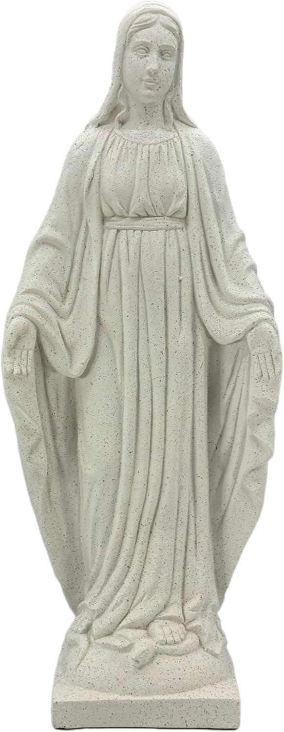 Galt International Virgin Mary Praying Blessed Mother of Grace Garden Statue Terrazo-Style 32" Religious Resin Statue Holy Queen of Heaven