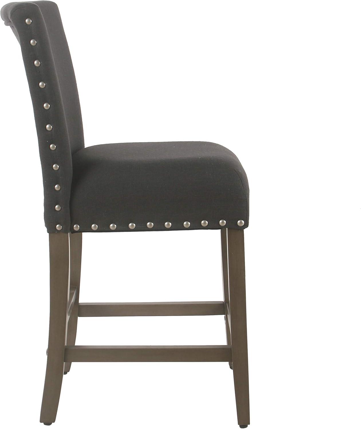 HomePop 24" Counter stool with nailheads, Multiple Colors