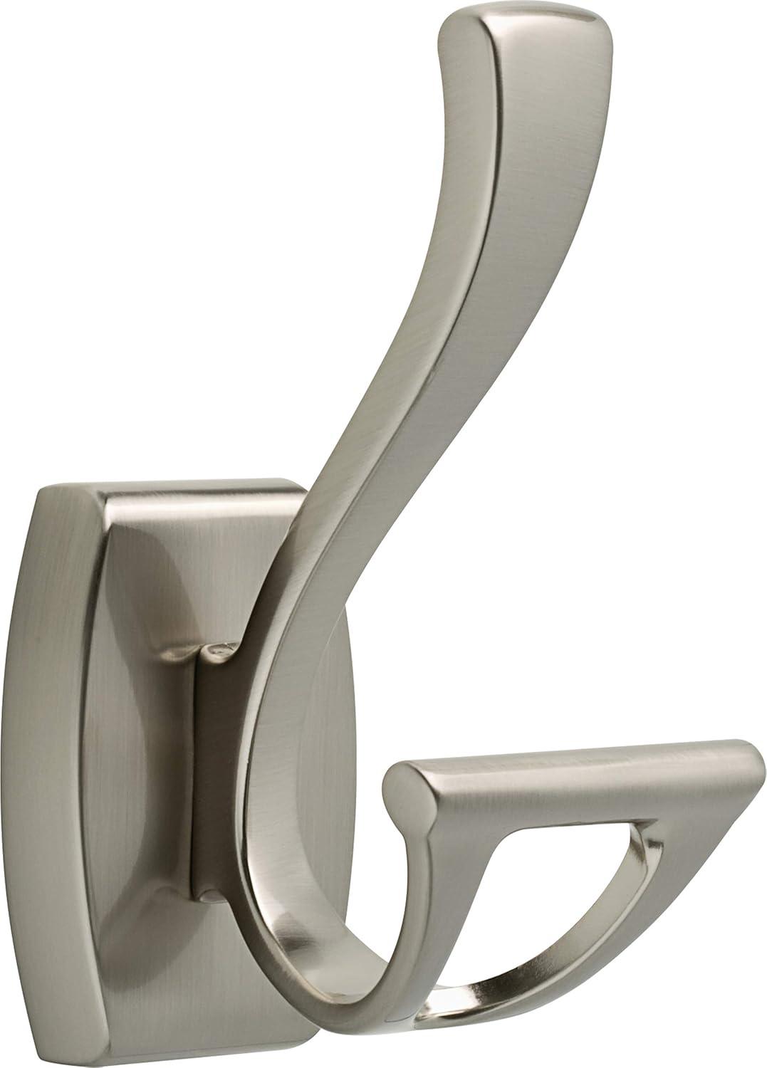 Satin Nickel Dual Towel and Robe Hook with Spotshield