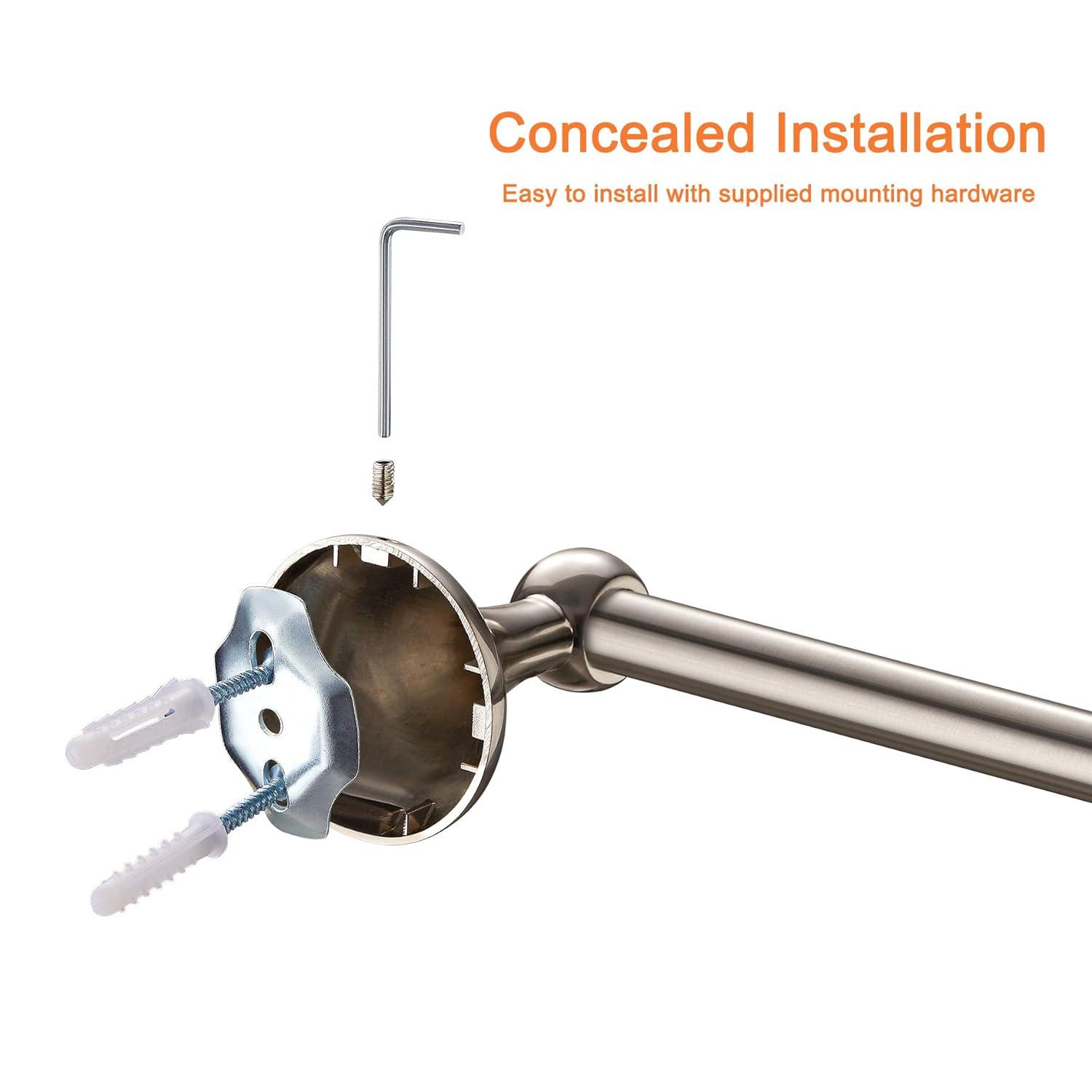 BGL Bathroom Hardware Set, Brushed Nickel Adjustable Expandable Towel Bar 4-Piece Bathroom Accessory Set Wall Mounted