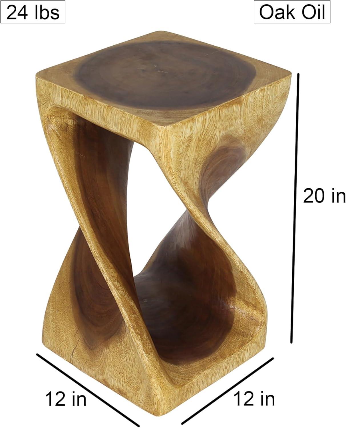 Haussmann® Original Wood Twist Stool 12 X 12 X 20 In High Oak Oil