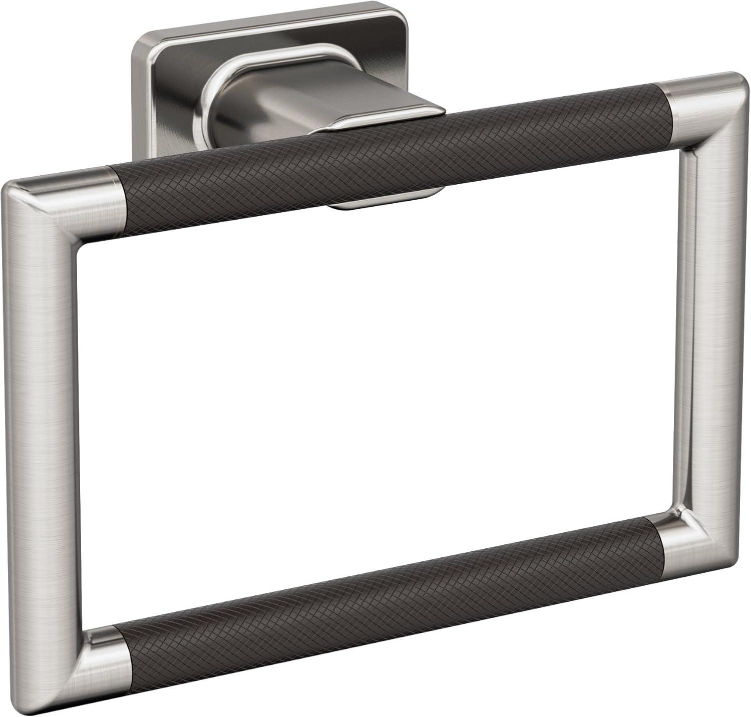 Amerock Esquire Brushed Nickel/Oil-Rubbed Bronze Closed Towel Ring