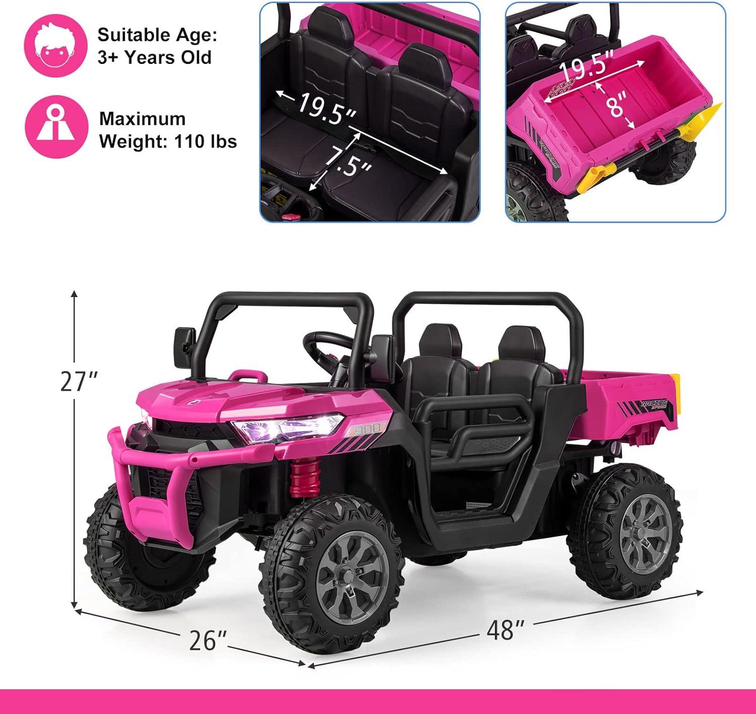 Himimi Delia Himimi 24 Voltage  Ride On Dump Truck, 2 Seater Kids UTV with Electric Dump Bed, Remote Control