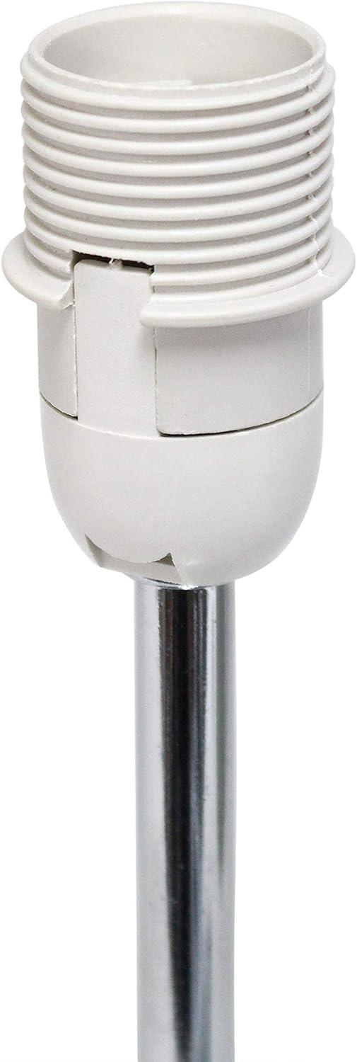 Simple Designs 11.81" Basic Chrome Mini Table Lamp with Fabric Shade, Wine Red