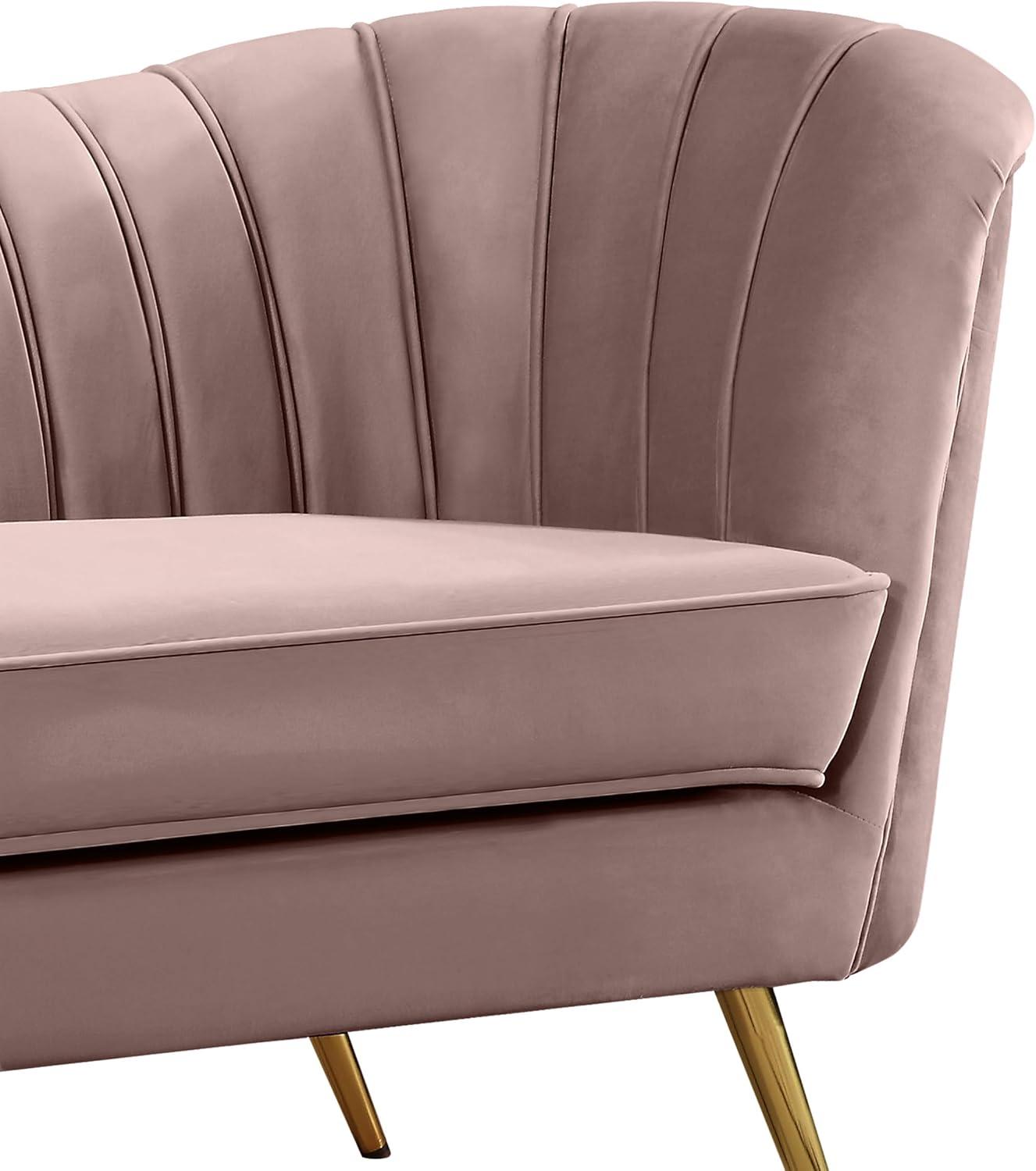 Meridian Furniture Margo Pink Velvet Loveseat