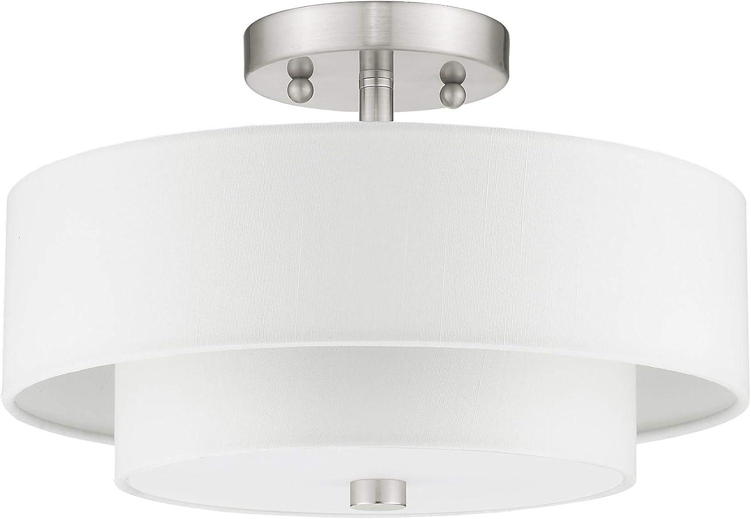 Livex Lighting Claremont 2 - Light Semi-Flush Mount in  Brushed Nickel