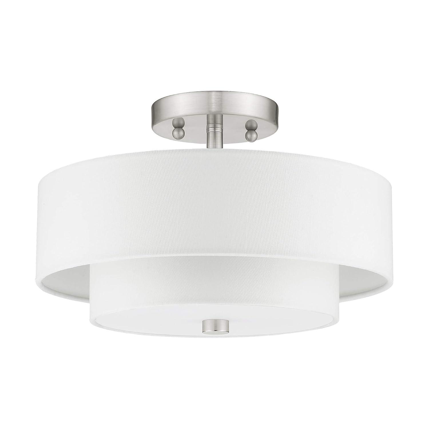 Livex Lighting Claremont 2 - Light Semi-Flush Mount in  Brushed Nickel