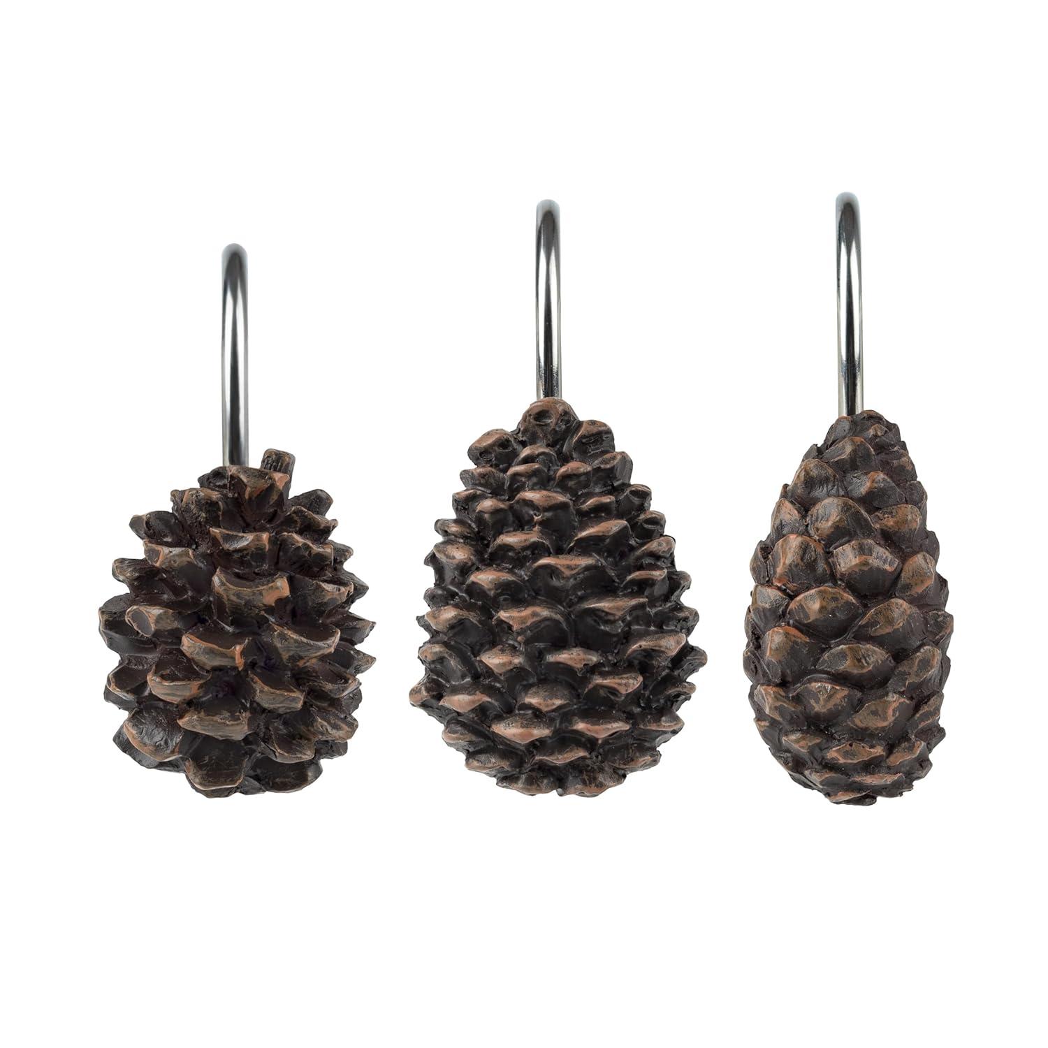 Park Designs Pinecone Shower Curtain Hook Set of 12