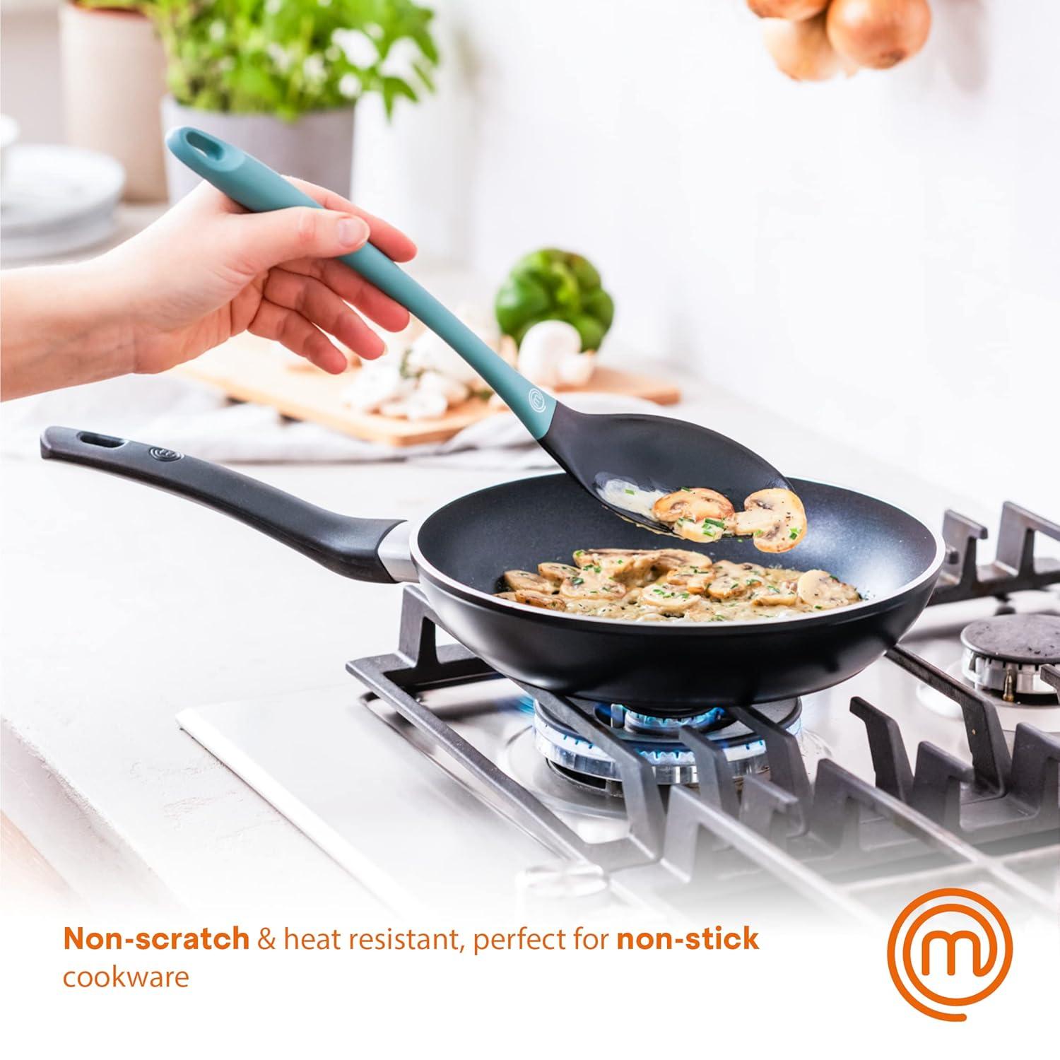 MasterChef Kitchen Utensils Set, Nylon Cooking Utensils Set of 6, Non Toxic & Non Scratch Cooking Tools for Non Stick Cookware incl. Cooking Spoons & Spatulas, Heat Resistant, 6 Piece, Colorful