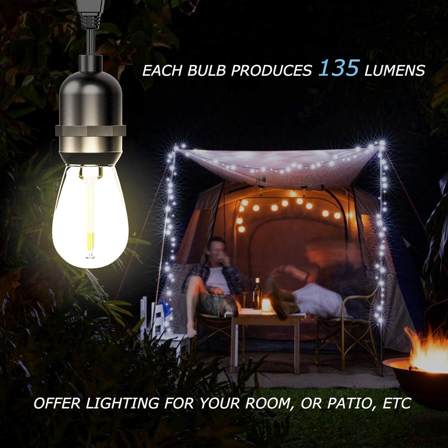 Warm White LED Outdoor Waterproof String Lights 6-Pack