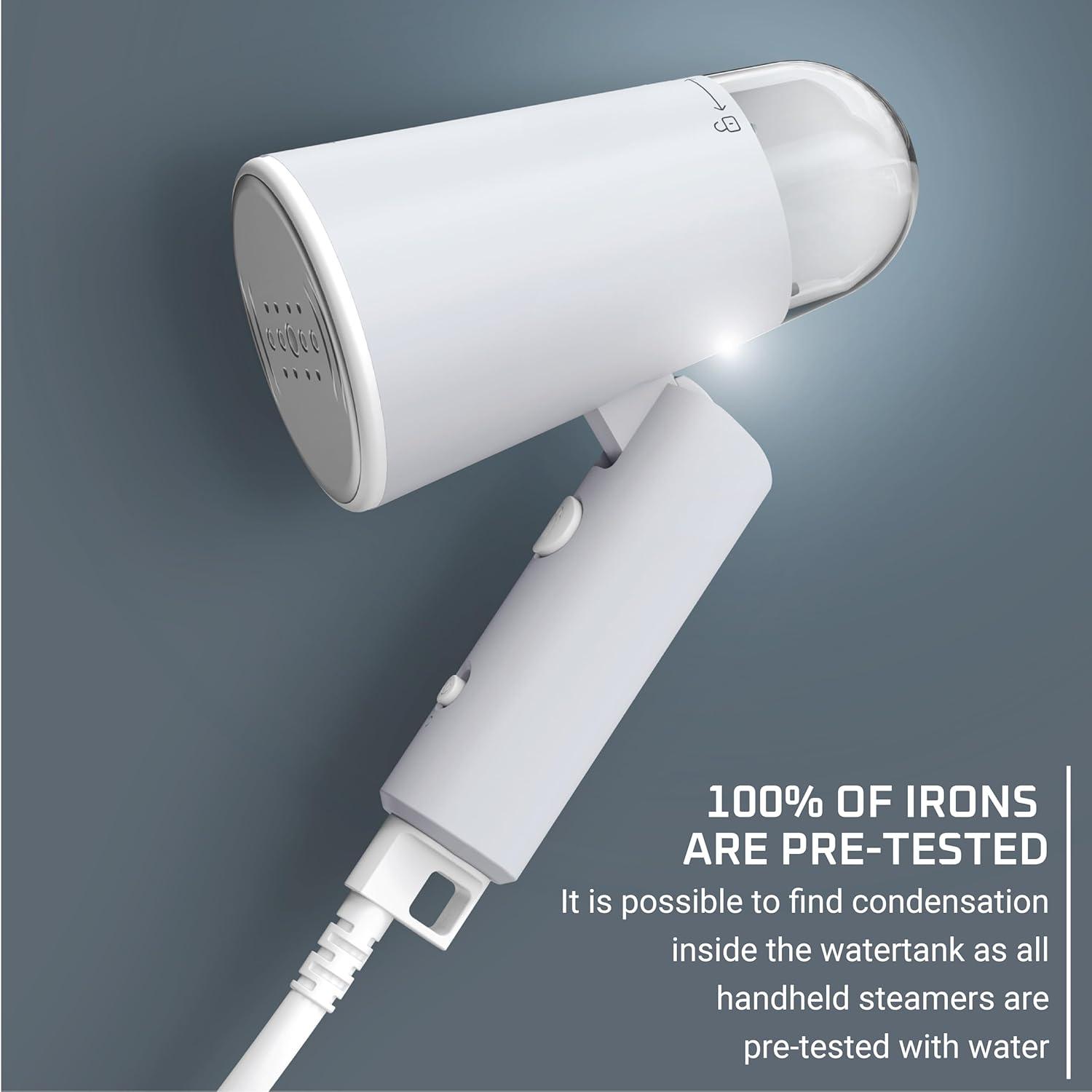 Rowenta Handheld Garment Steamer for Clothes Travel Steam Gray: Travel-Size, Vertical Steam, Comfort-Grip Handle, 1099W