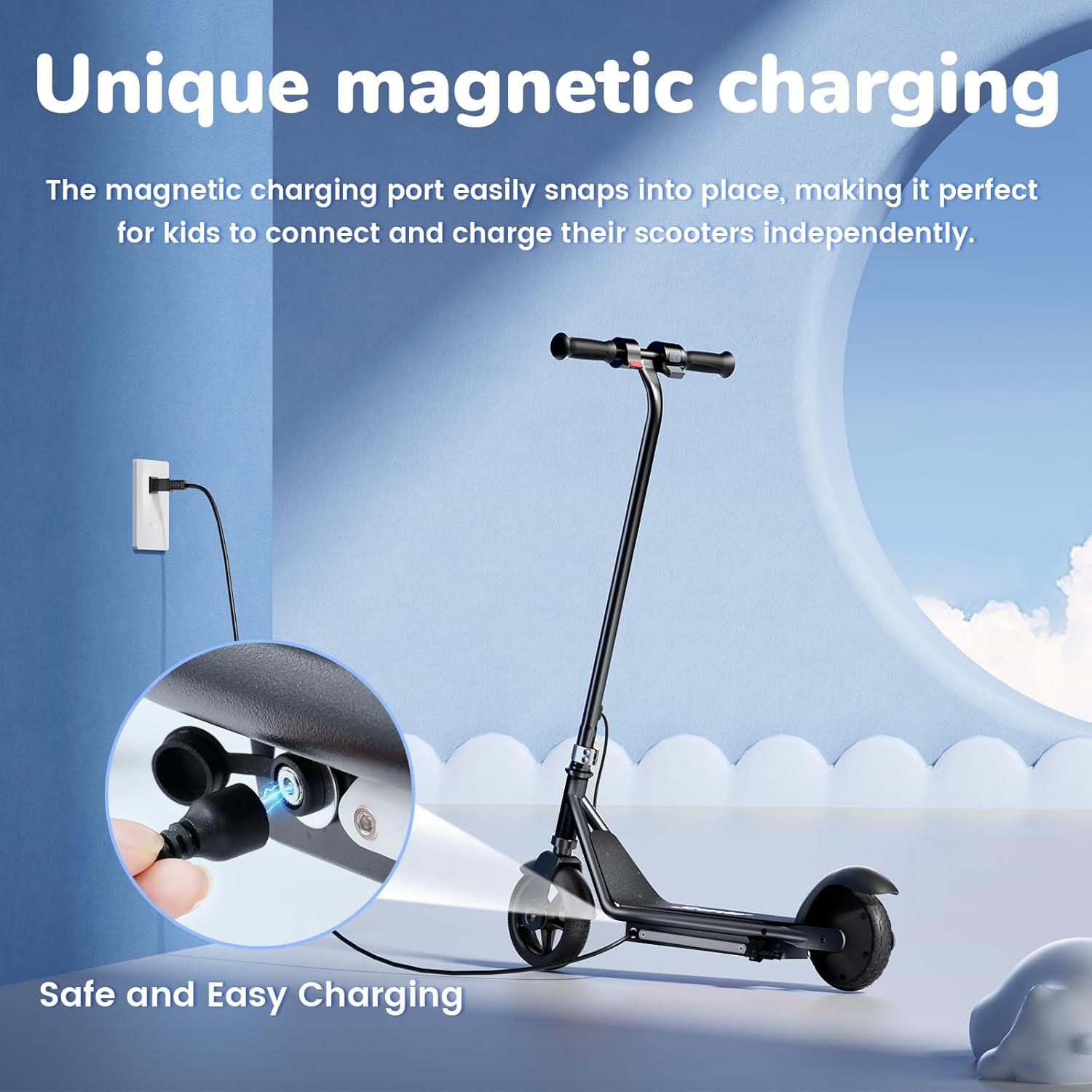 iScooter Electric Scooter for Teens Kids 6-10, 150W Kids Escooter with Pedal Breathing Light & 6 / 10 MPH for Boys Girls Blue