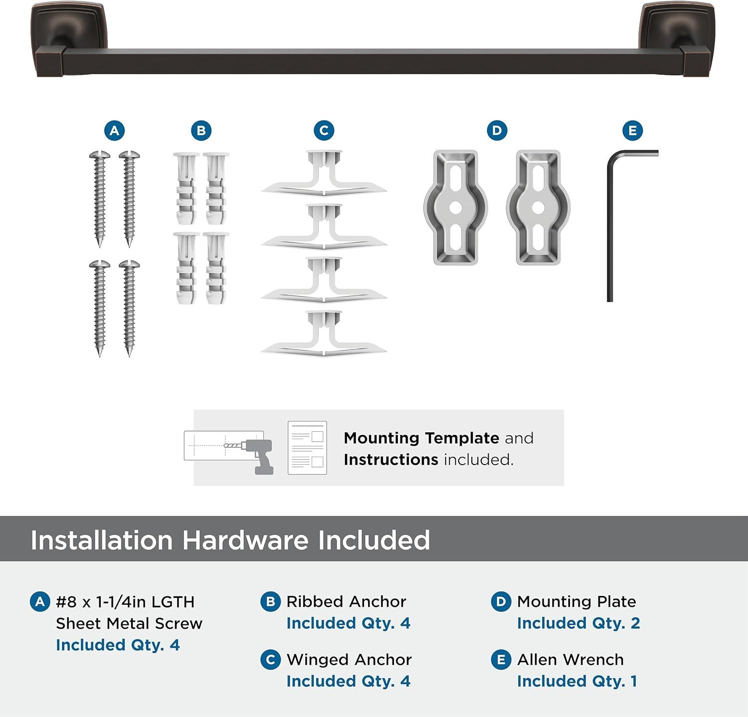 Amerock Stature Oil-Rubbed Bronze 18 inch (457mm) Towel Bar