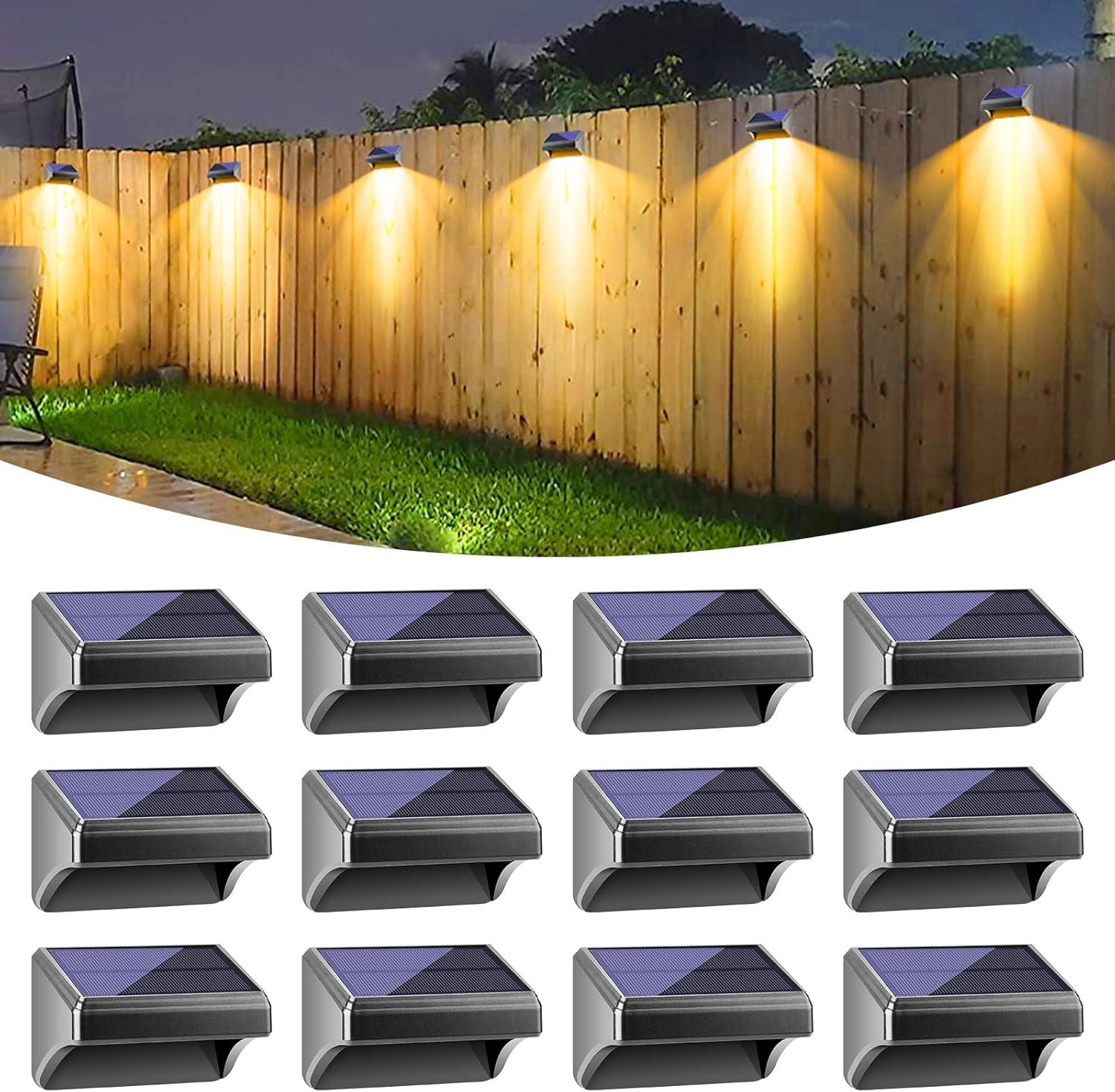 Solar Fence Lights, Halloween Lights Fence Solar Lights Outdoor Waterproof (8 Packs)