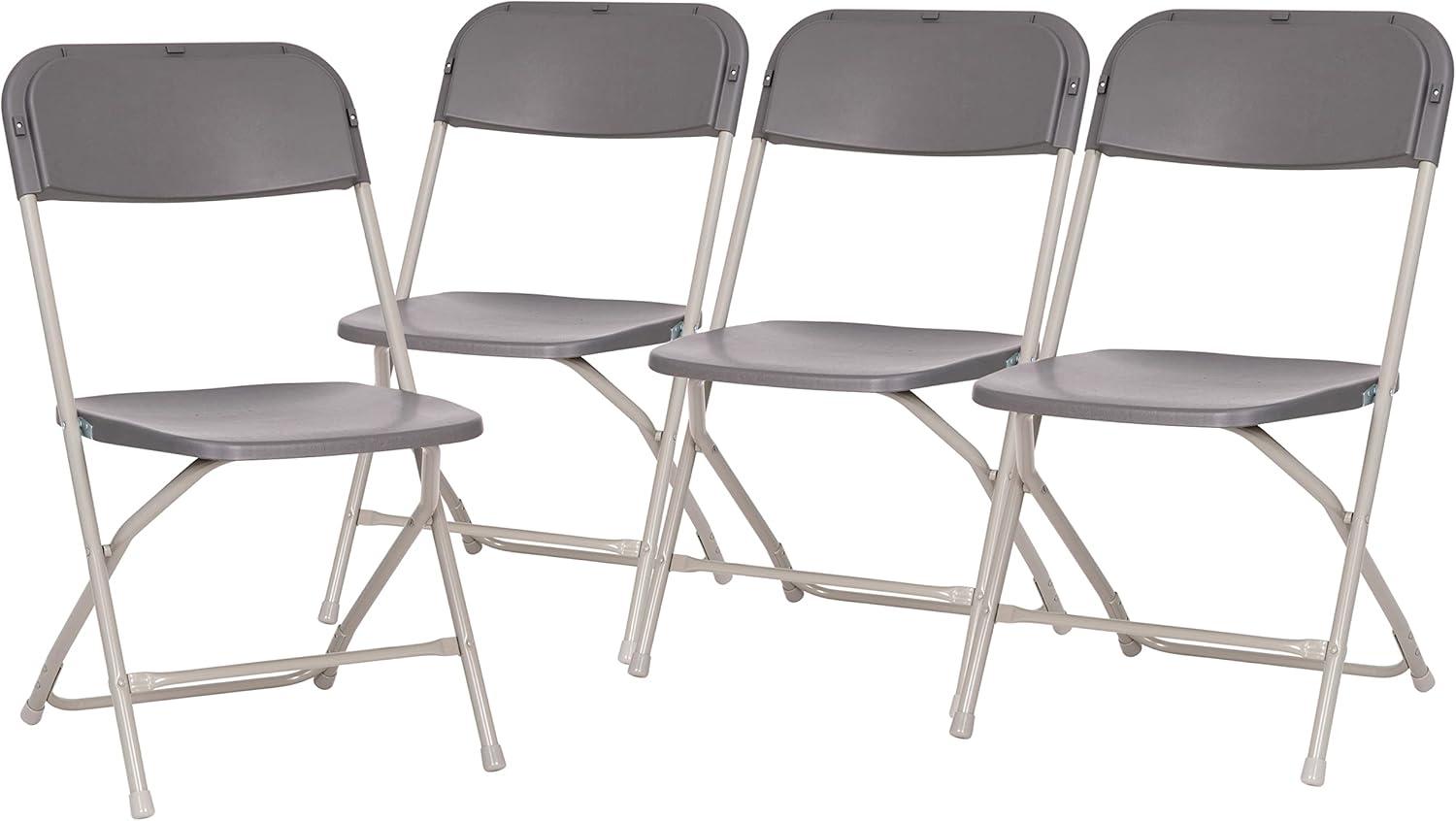 Extra Wide Gray Metal & Plastic Armless Reception Chair