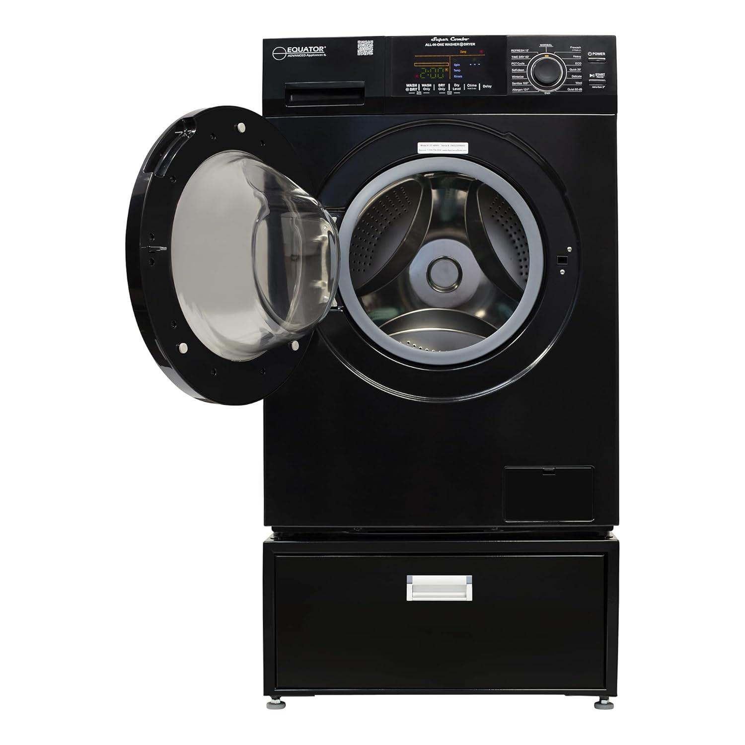 All-in-One Washer Dryer VENTED-DRY FASTER than Condense 15lb 110V + Pedestal