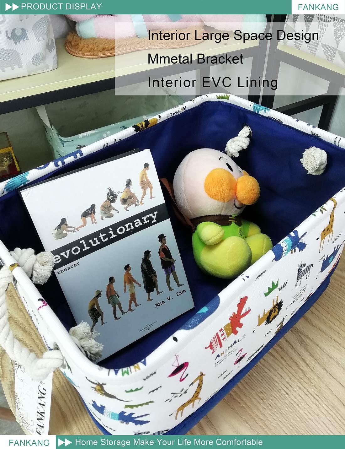 FANKANG Rectangular Laundry Basket Nursery Storage Fabric Storage Bin Storage Hamper,Gift Baskets (Animals)