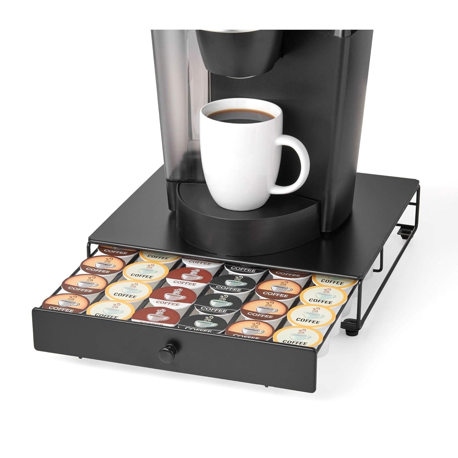 Nifty Solutions Rolling Coffee Pod Drawer – Compatible with K-Cups, 36 Pod Capacity, Black