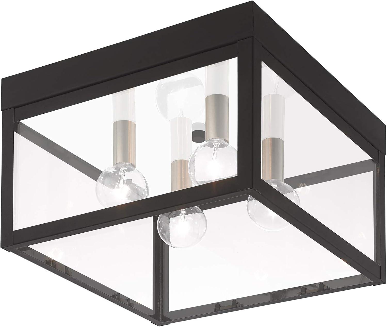 Livex Lighting Nyack 4 Light Outdoor Ceiling Mount in Black