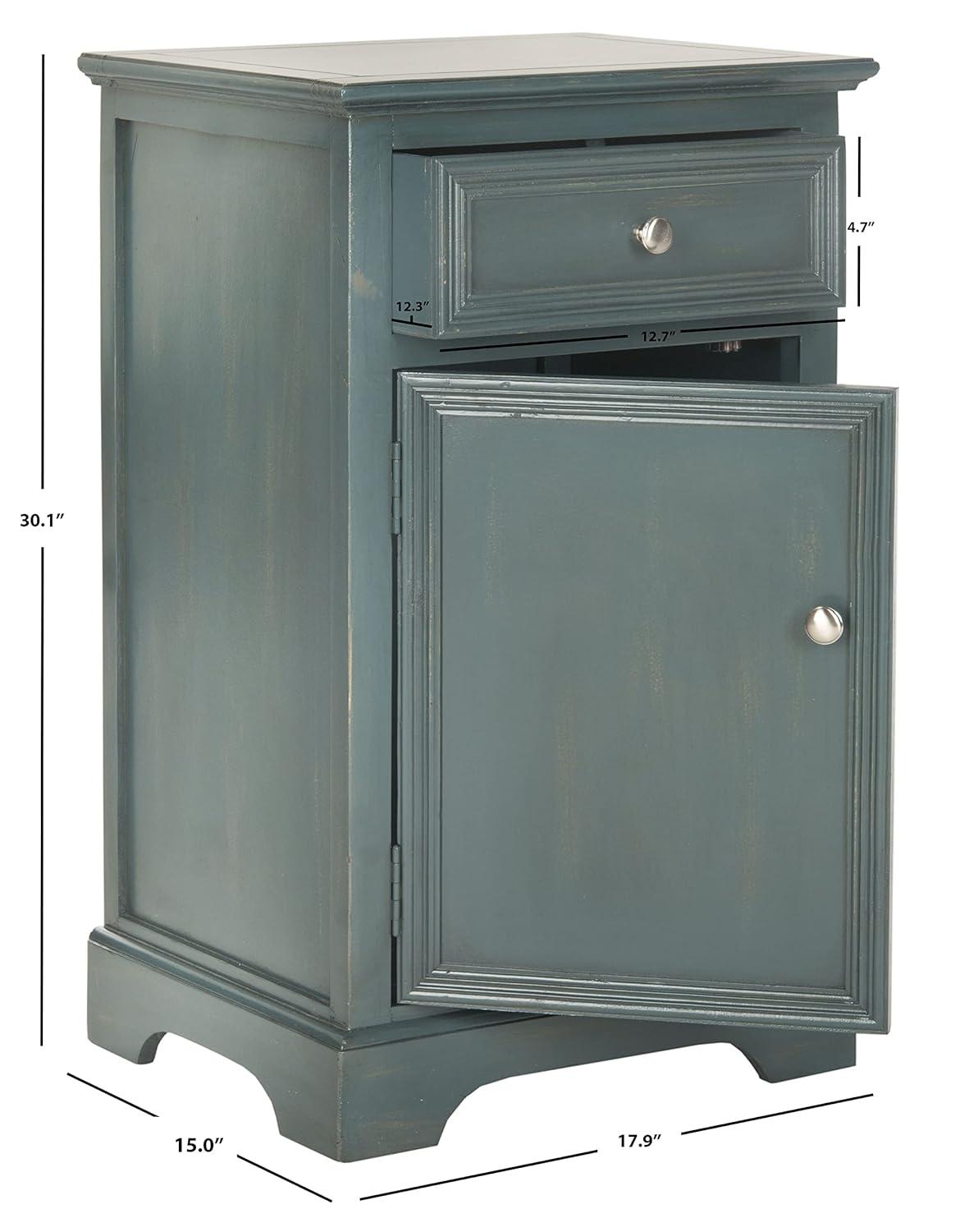 Jarome Nightstand with Storage - Dark Teal - Safavieh.