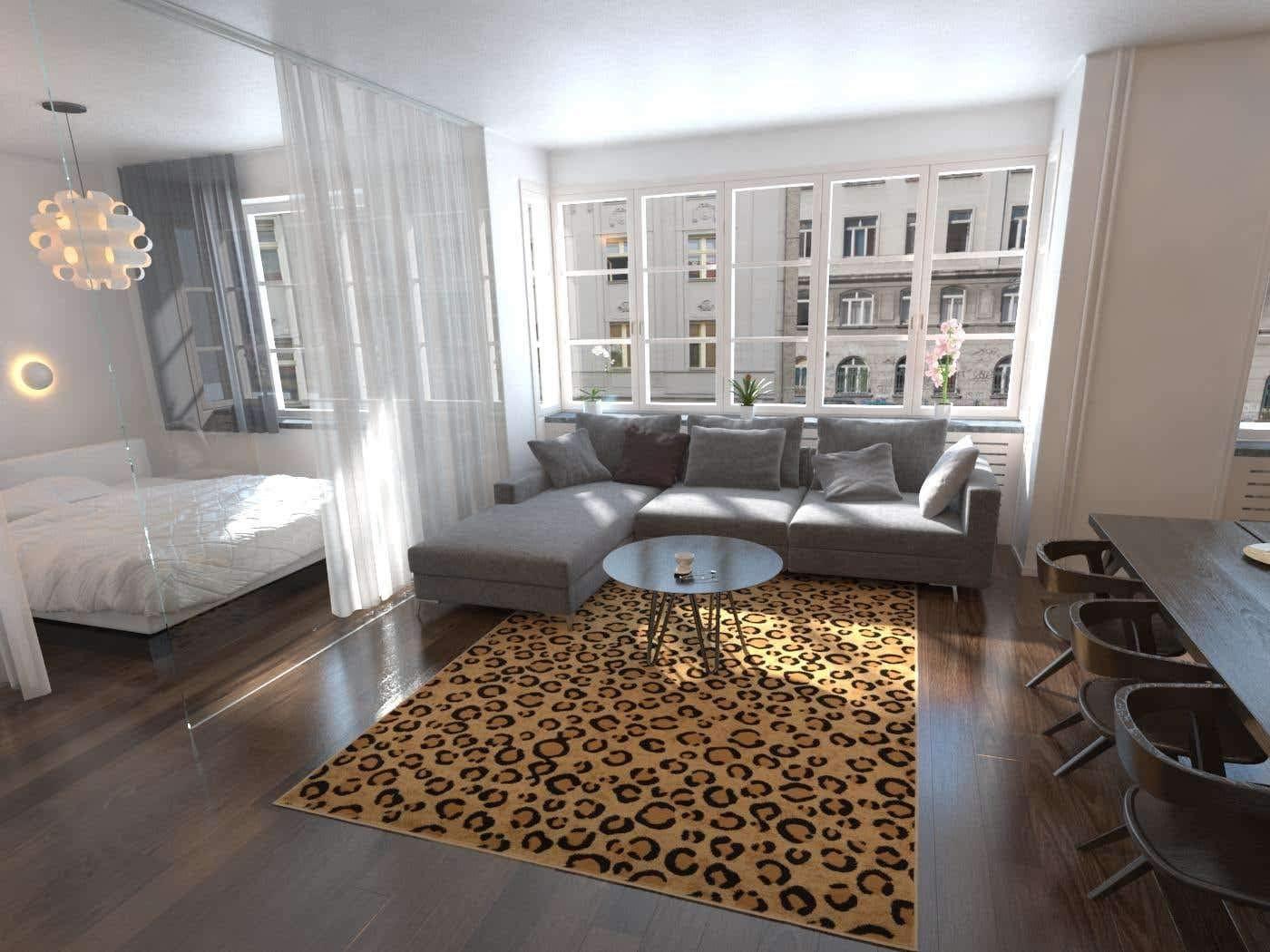 Unique Loom Wildlife Collection Area Rug - Leopard (7' 10" Square Light Brown/Black)