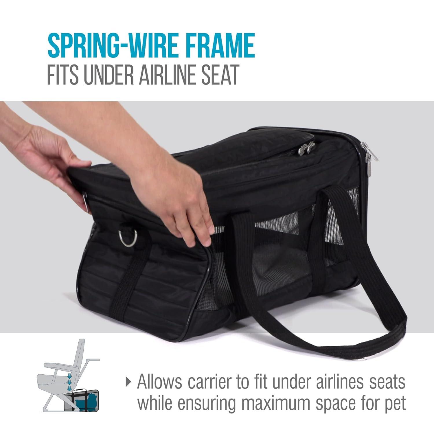 Sherpa Original Deluxe Travel Pet Carrier, Airline Approved & Guaranteed On Board - Black Lattice