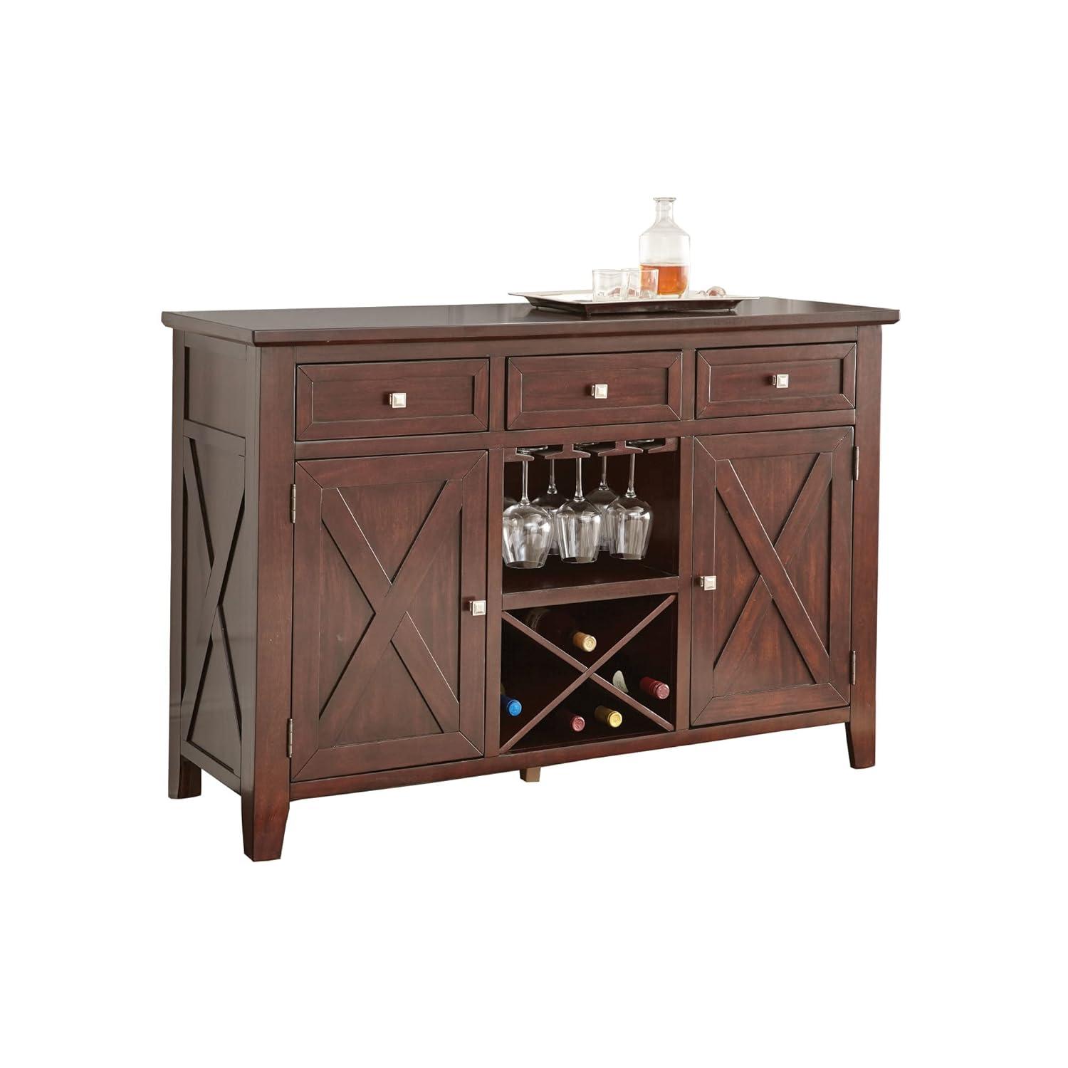 Adrian Wine Rack Server in Espresso Cherry Finish