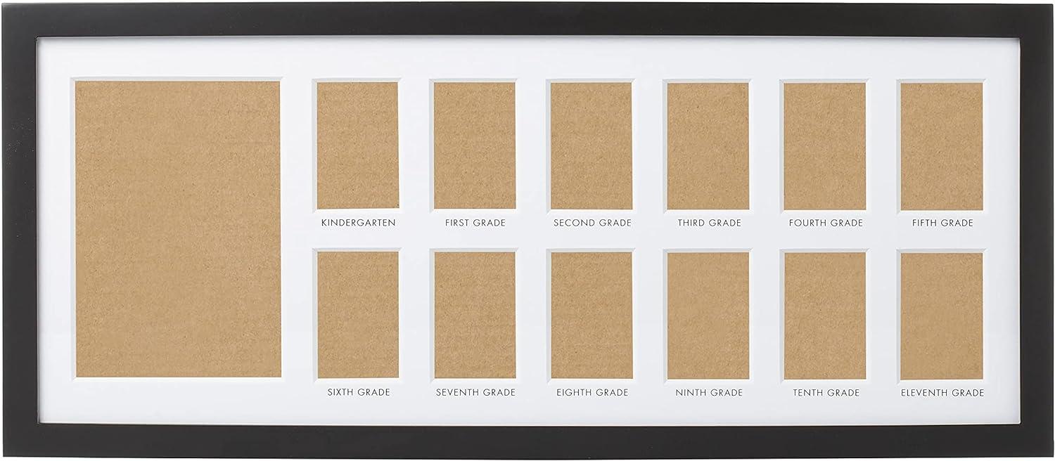 Pearhead School Days Graduation Frame, Celebrate Milestones By Sharing Photos from Kindergarten to Graduation, Graduation Party Decor, K-12 School Picture Frame, Wall Mount, 13 Photos