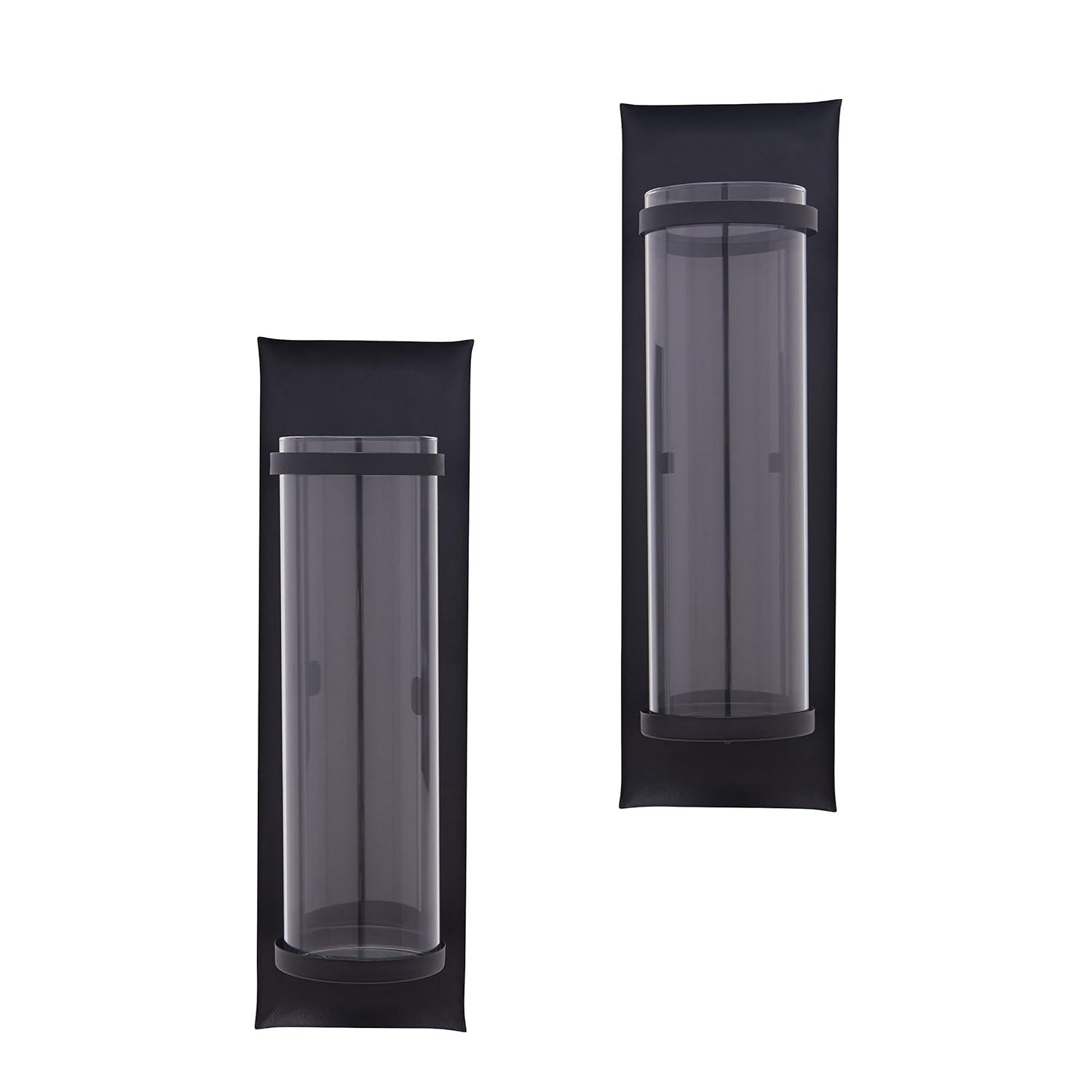 Gracie Oaks Kailun Metal and Glass Wall Sconce Candle Holder Set (Set of 2)